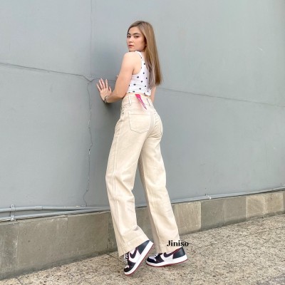 Jiniso高腰宽松牛仔裤504-514低腰